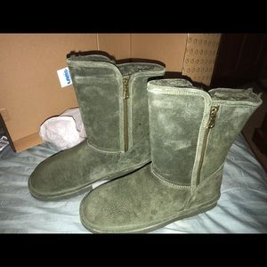 LAMO Forest Green Suede Juniper Zipper Boots 9 NEW